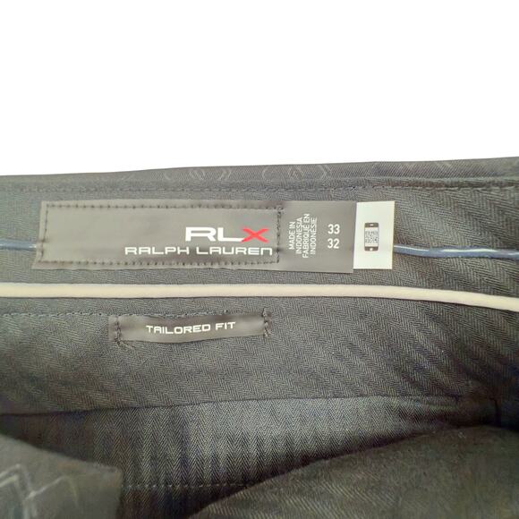 RLX Ralph Lauren Performance Water Repel Tailored Golf Pant  33x32 Black Geo New - Picture 5 of 5